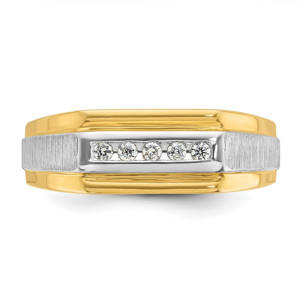 14k IBGoodman Men's Polished and Satin 5-Stone Ring Mounting