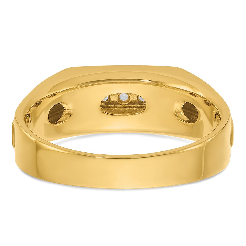 14k IBGoodman Men's Polished and Satin 5-Stone Ring Mounting