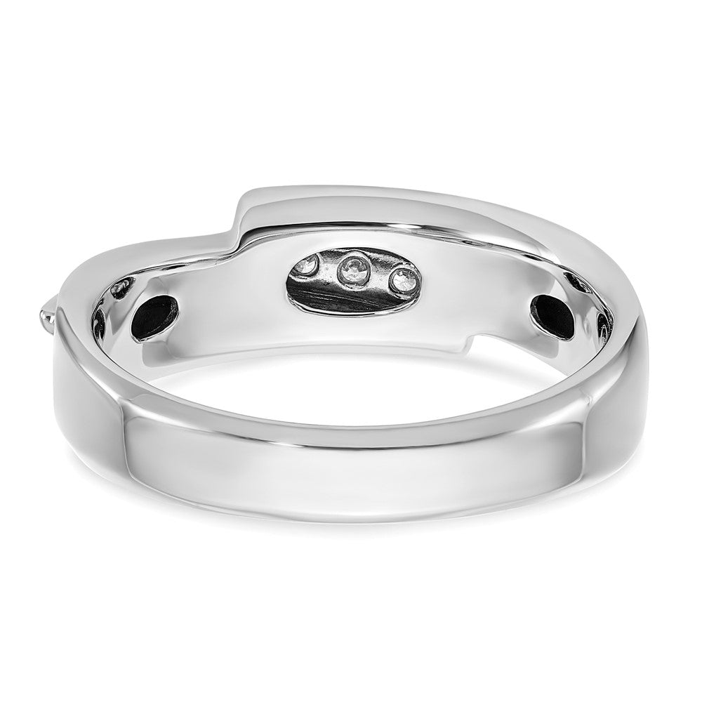 14k Two-tone IBGoodman Men's Polished 5-Stone AA Diamond Ring