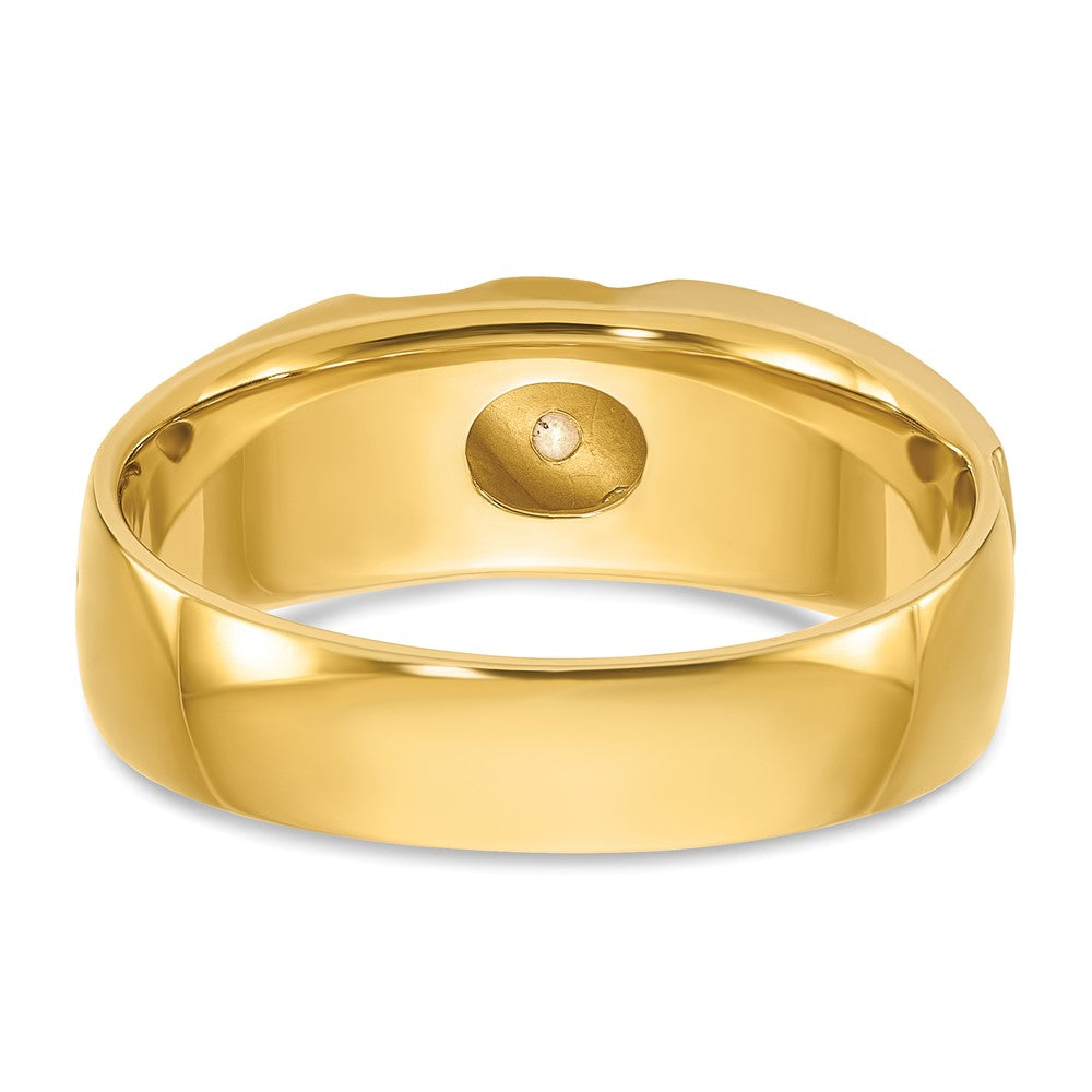 Two-tone Polished Satin & Grooved Engagement Ring Mounting