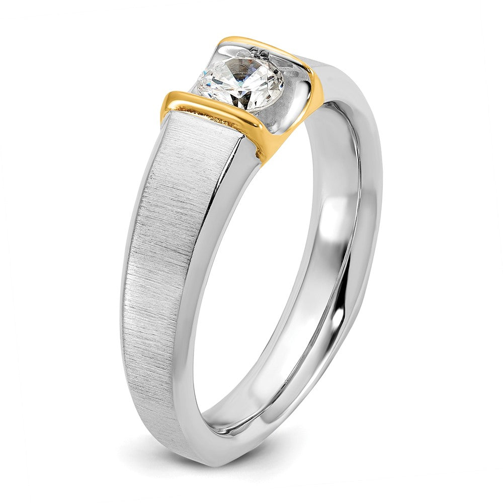 14k Two-tone IBGoodman Men's Diamond Complete Ring