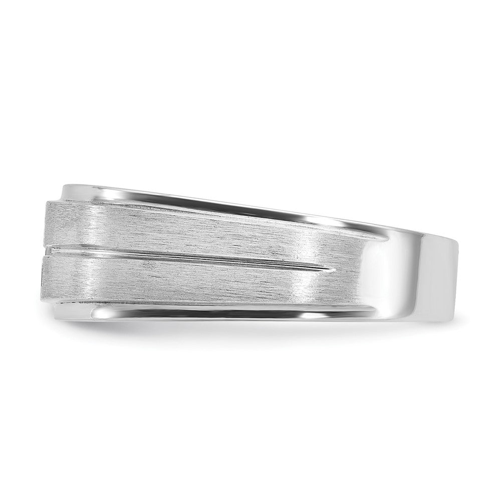 14k White Gold IBGoodman Men's Polished/Satin Diamond Ring Mounting