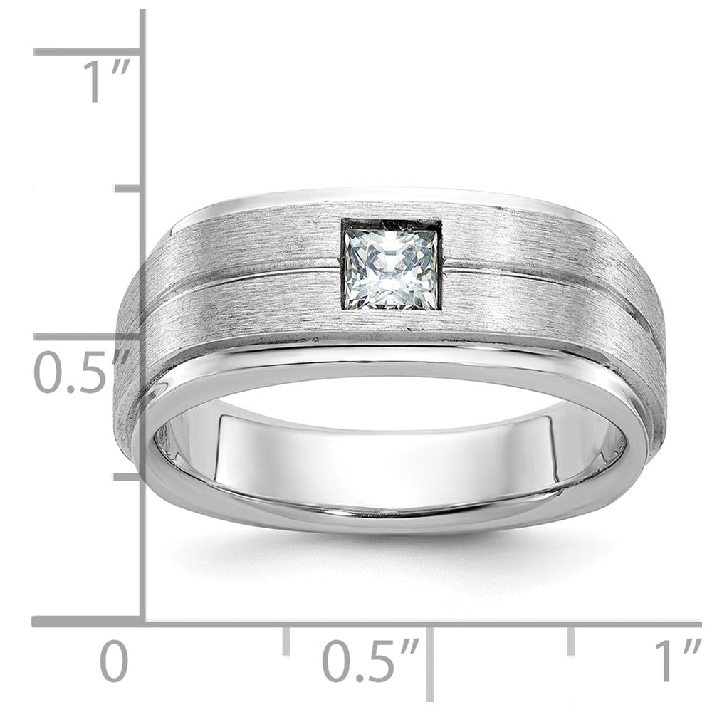 14k White Gold IBGoodman Men's Polished/Satin Diamond Ring Mounting