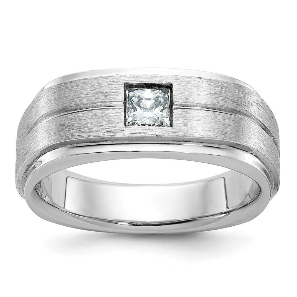 14k White Gold IBGoodman Men's Polished/Satin Diamond Ring Mounting