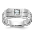 14k White Gold IBGoodman Men's Polished/Satin Diamond Complete Ring