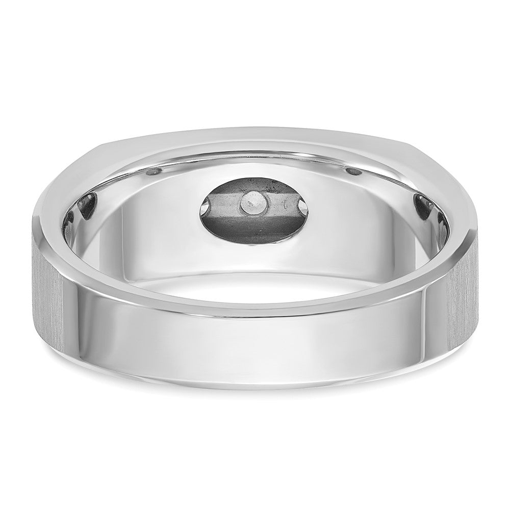 14k White Gold IBGoodman Men's Polished & Satin 5-Stone Diamond Ring