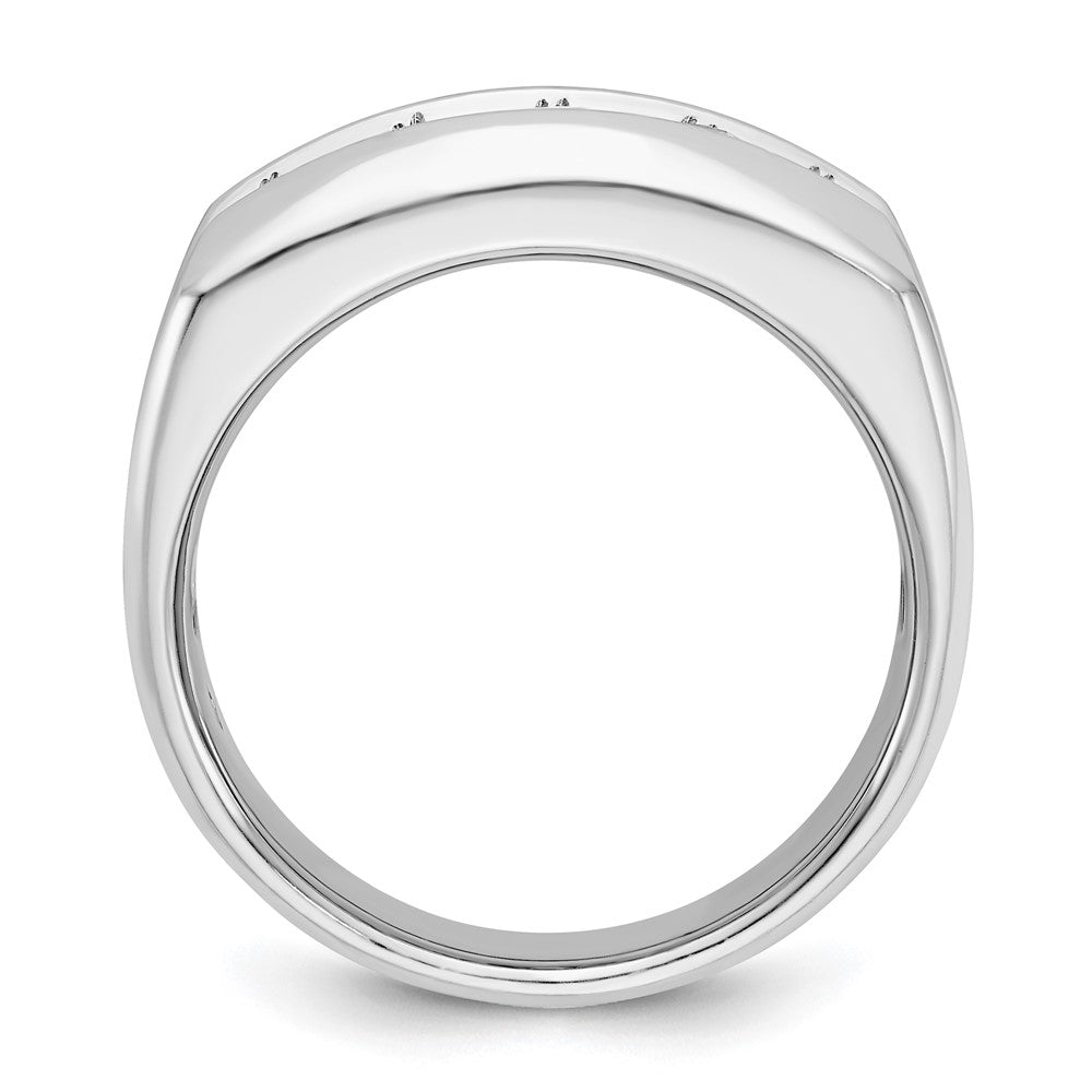 14k White Gold IBGoodman Men's Polished & Satin 5-Stone Ring Mounting