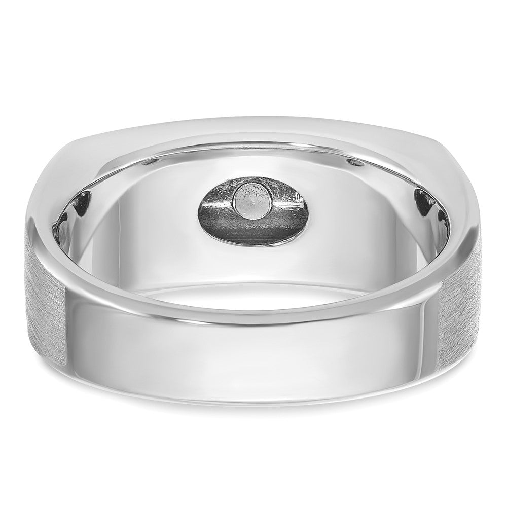 14k White Gold IBGoodman Men's Polished & Satin 5-Stone Diamond Ring