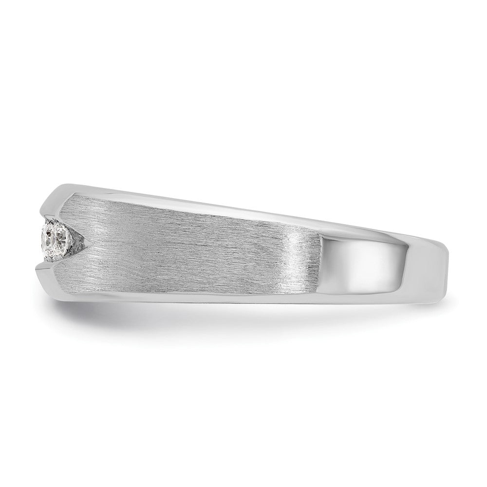 14k White Gold IBGoodman Men's Polished & Satin 5-Stone Ring Mounting