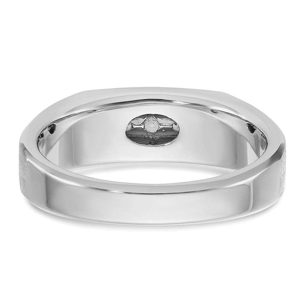 14k White Gold IBGoodman Men's Polished & Satin 5-Stone Diamond Ring
