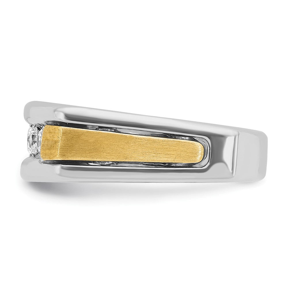 14k Two-tone IBGoodman Men's Polished & Satin 5-Stone Ring Mounting
