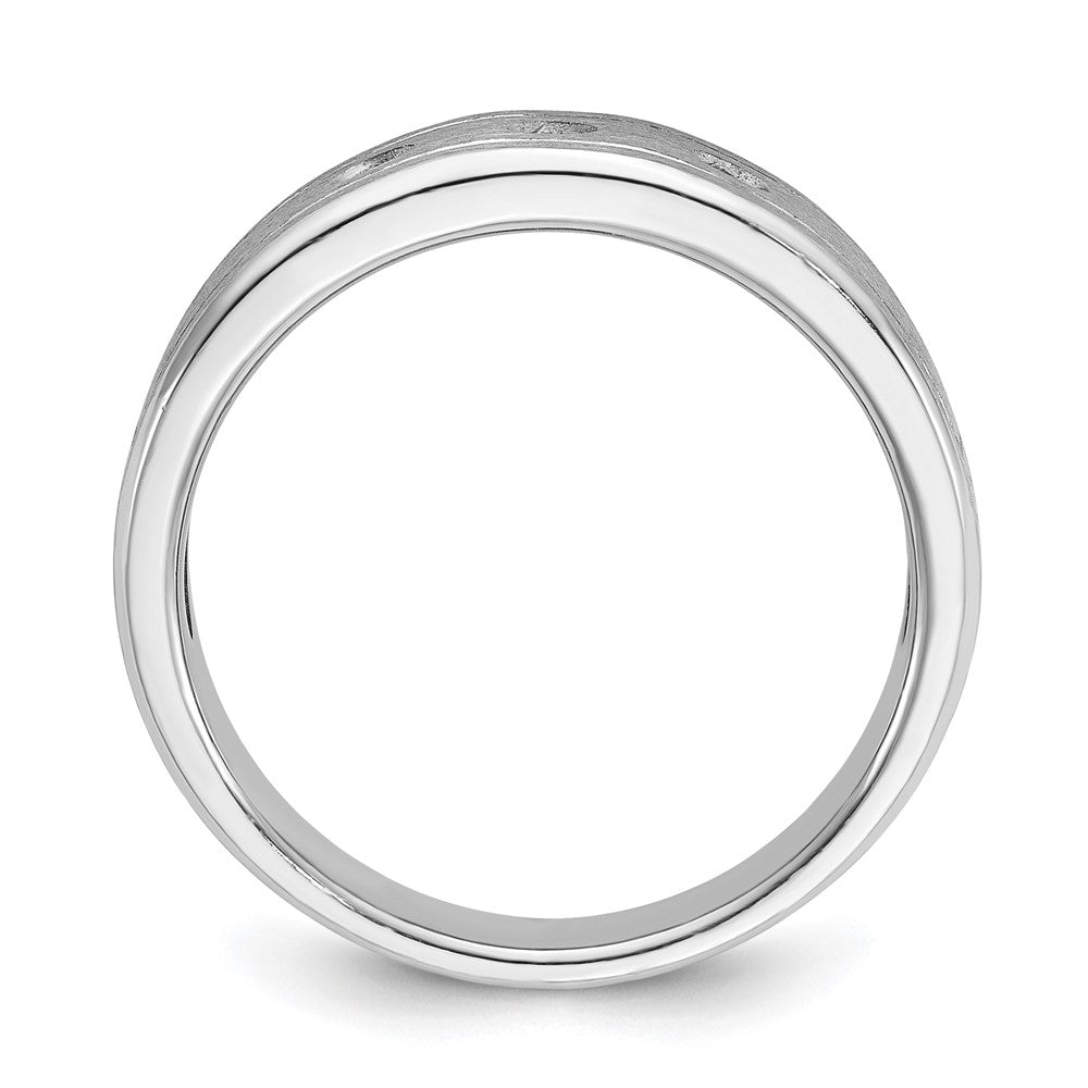14k White Gold IBGoodman Men's Polished/Satin Diamond Ring Mounting