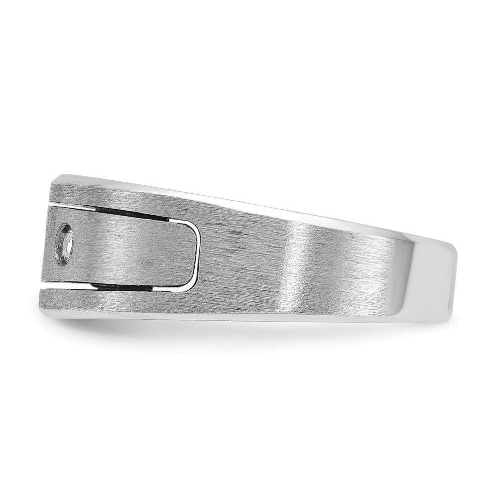 14k WG IBGoodman Men's Polished/Satin/Antiqued Diamond Complete Ring