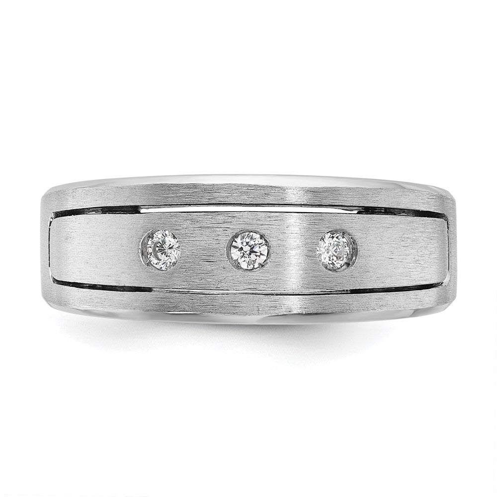 14k White Gold IBGoodman Men's Polished/Satin Diamond Ring Mounting