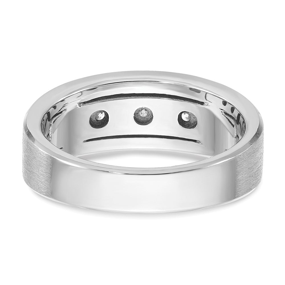 14k White Gold IBGoodman Men's Polished/Satin Diamond Ring Mounting