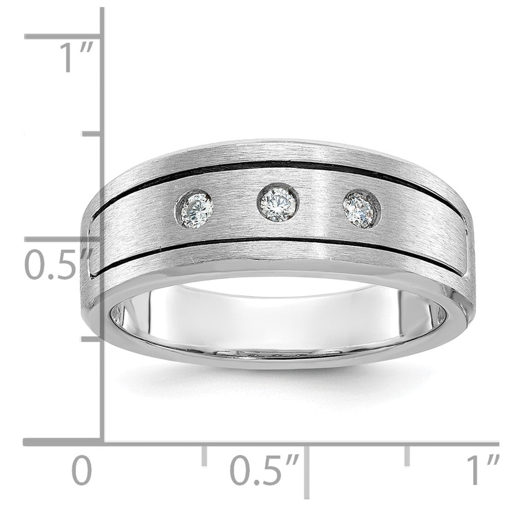14k WG IBGoodman Men's Polished/Satin/Antiqued Diamond Complete Ring