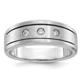14k WG IBGoodman Men's Polished/Satin/Antiqued Diamond Complete Ring