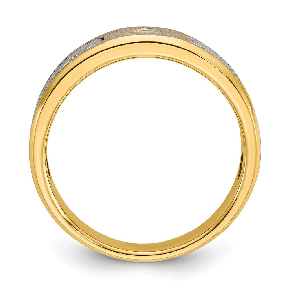 14k Two-tone IBGoodman Men's Polished and Satin Diamond Ring Mounting