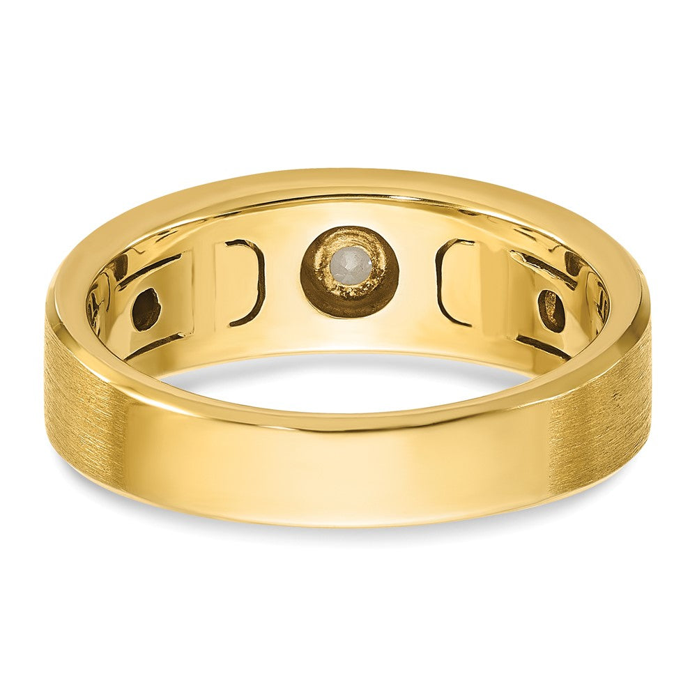 14k Two-tone IBGoodman Men's Polished and Satin Diamond Ring Mounting