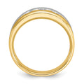 14k Two-tone IBGoodman Men's Polished and Satin Diamond Complete Ring