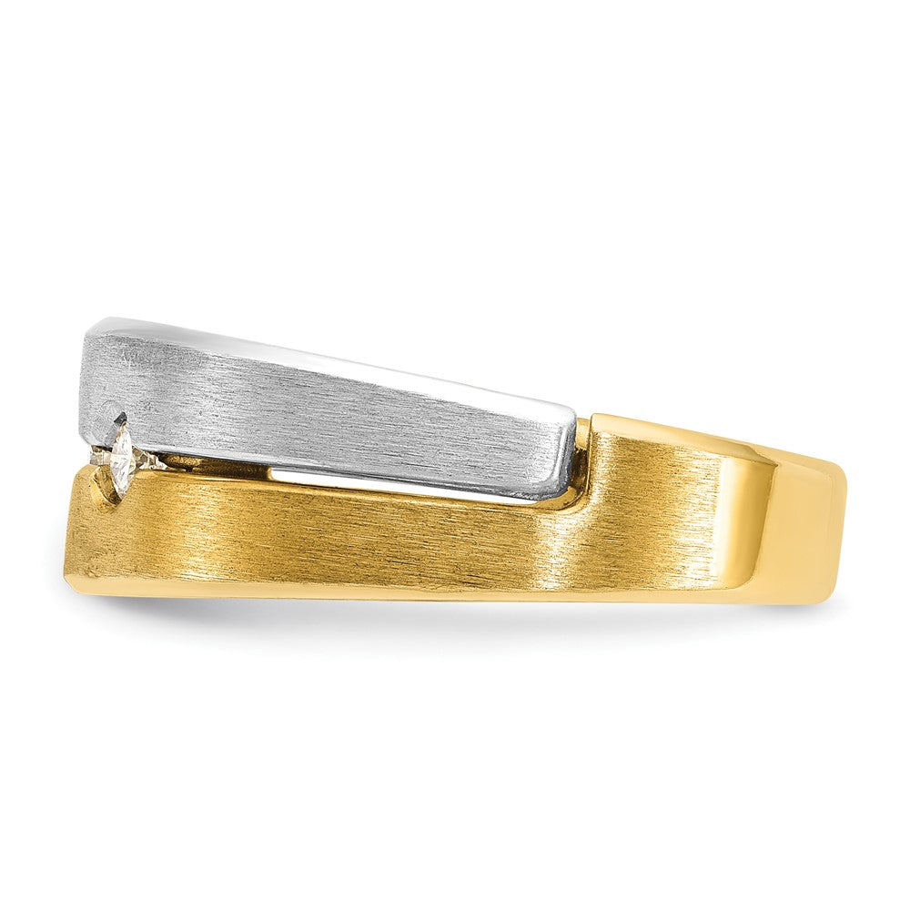 14k Two-tone IBGoodman Men's Polished and Satin Diamond Ring Mounting