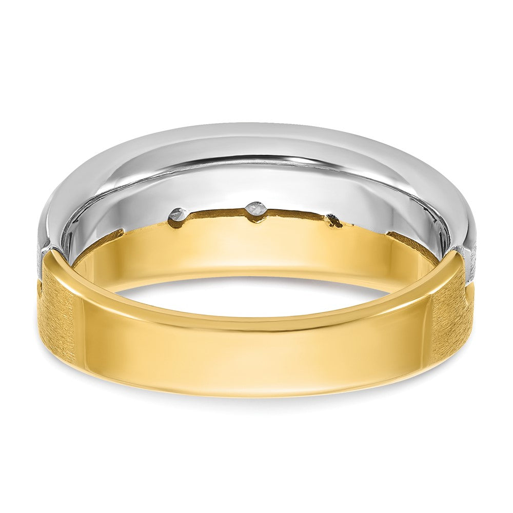 14k Two-tone IBGoodman Men's Polished and Satin Diamond Ring Mounting
