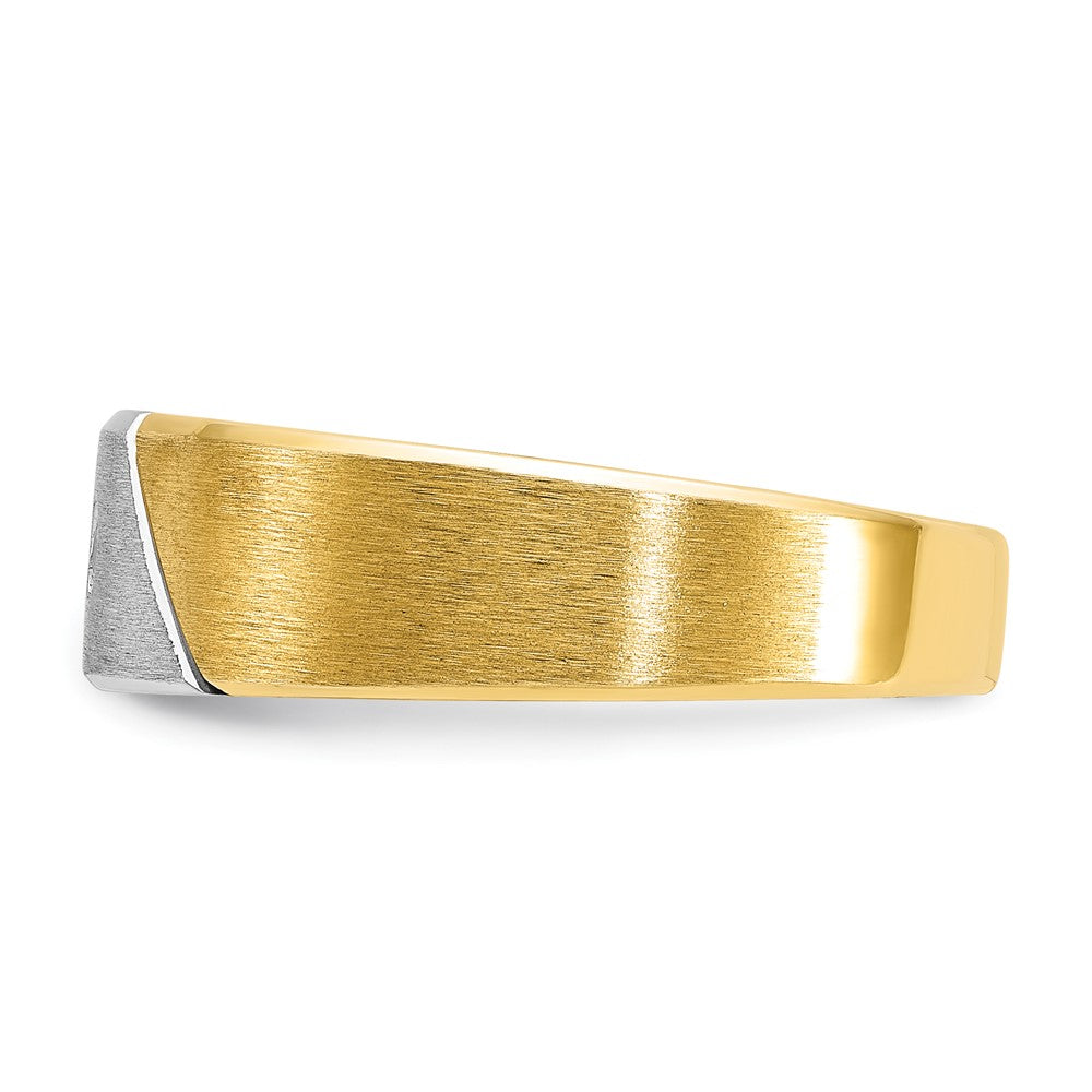 14k Two-tone IBGoodman Men's Polished and Satin Diamond Ring Mounting