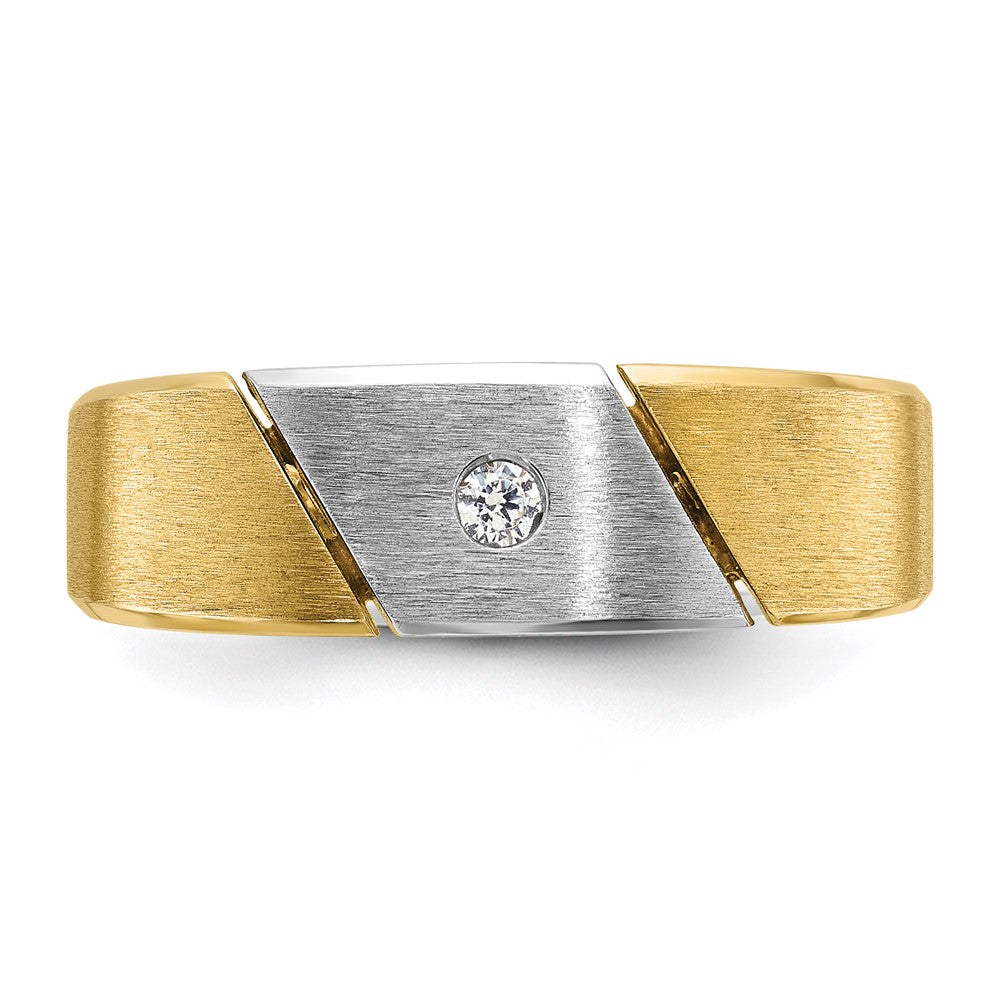 14k Two-tone IBGoodman Men's Polished and Satin Diamond Ring Mounting