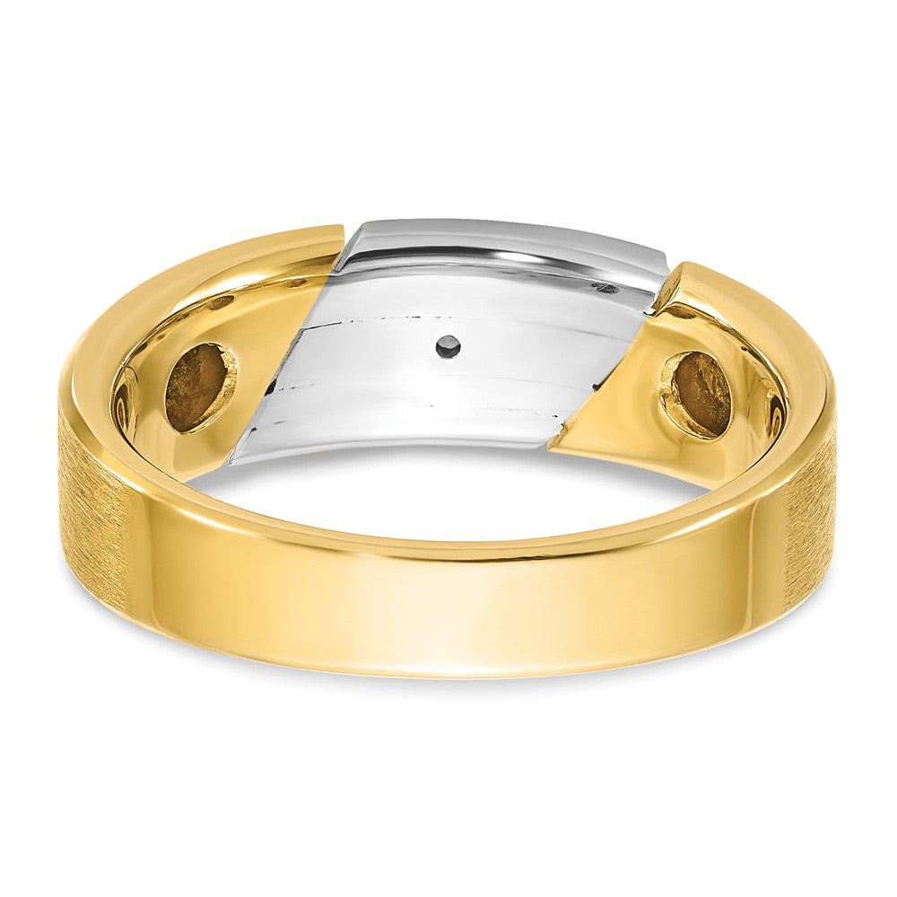 14k Two-tone IBGoodman Men's Polished and Satin Diamond Ring Mounting
