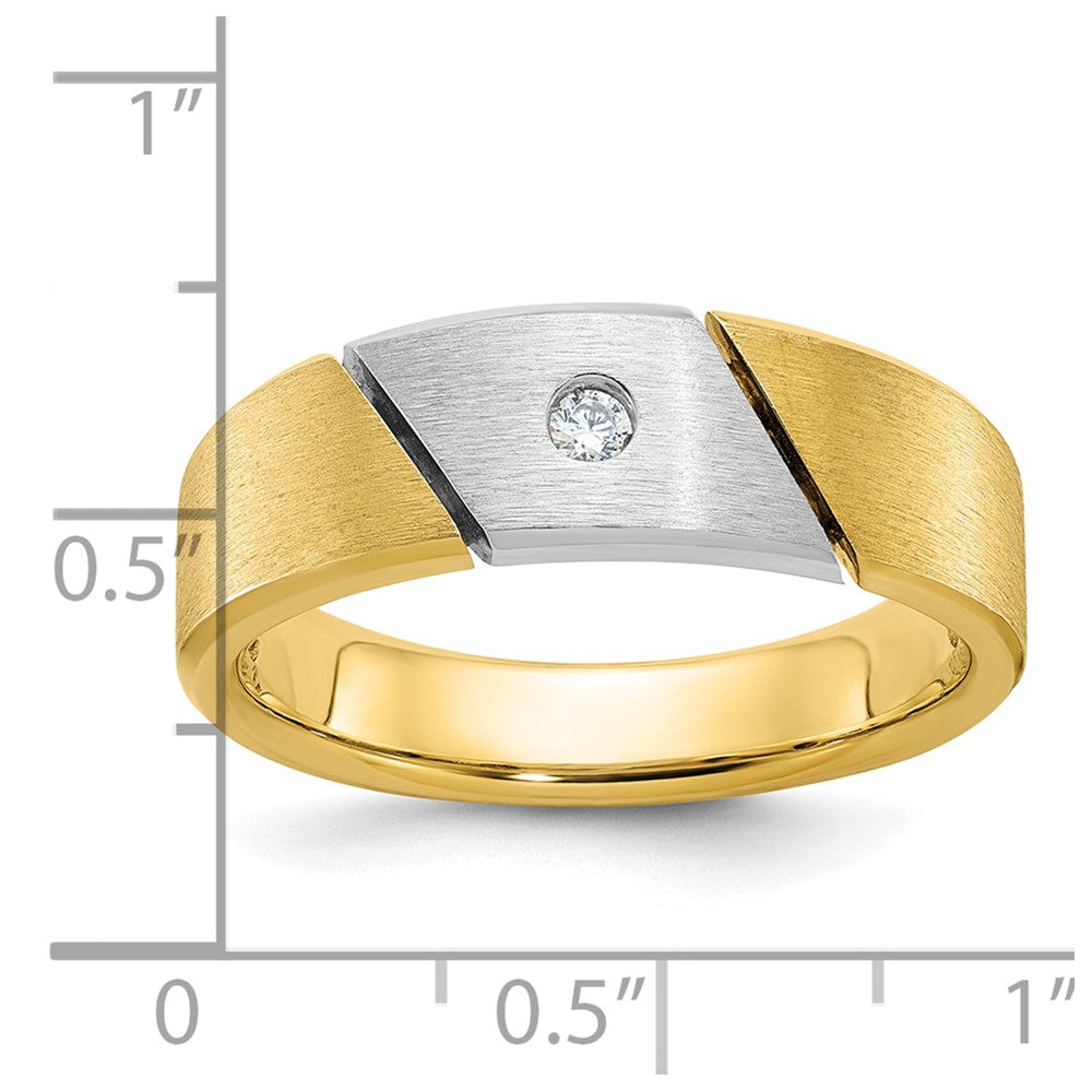 14k Two-tone IBGoodman Men's Polished and Satin Diamond Ring Mounting