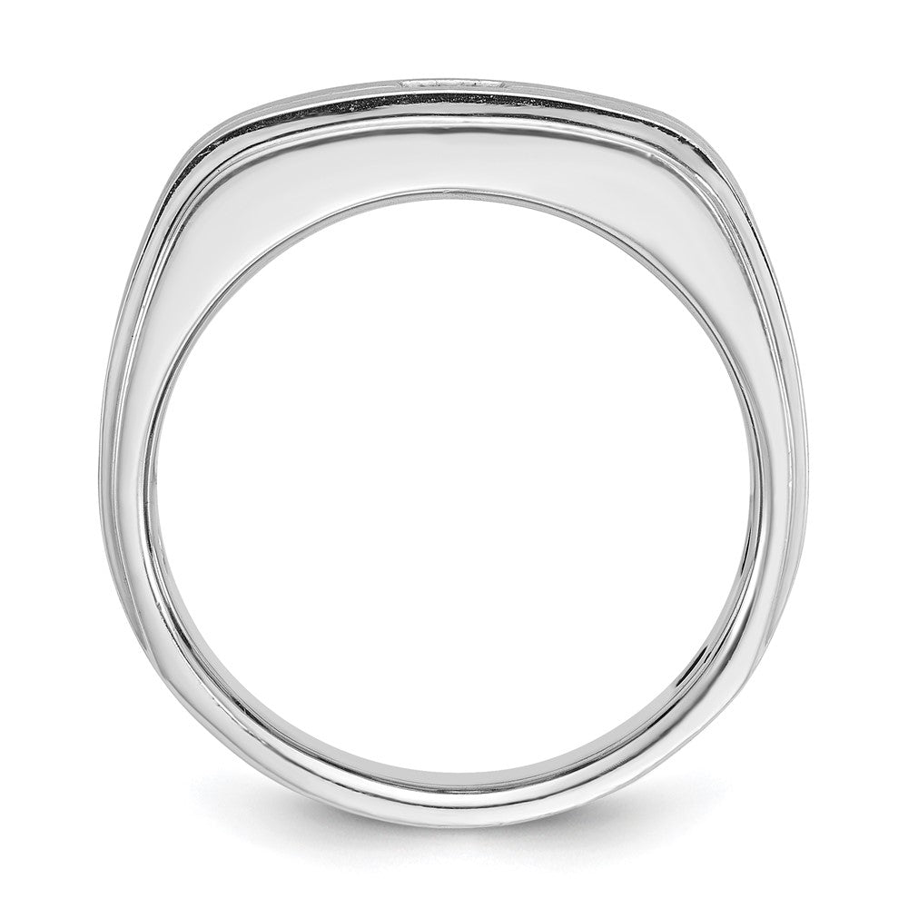 14k White Gold IBGoodman Men's Polished/Satin Diamond Complete Ring