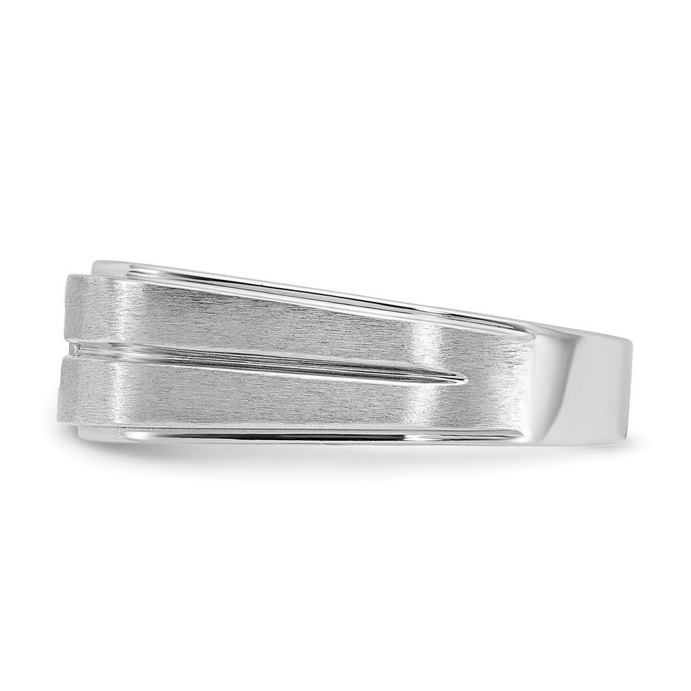14k White Gold IBGoodman Men's Polished/Satin Diamond Complete Ring