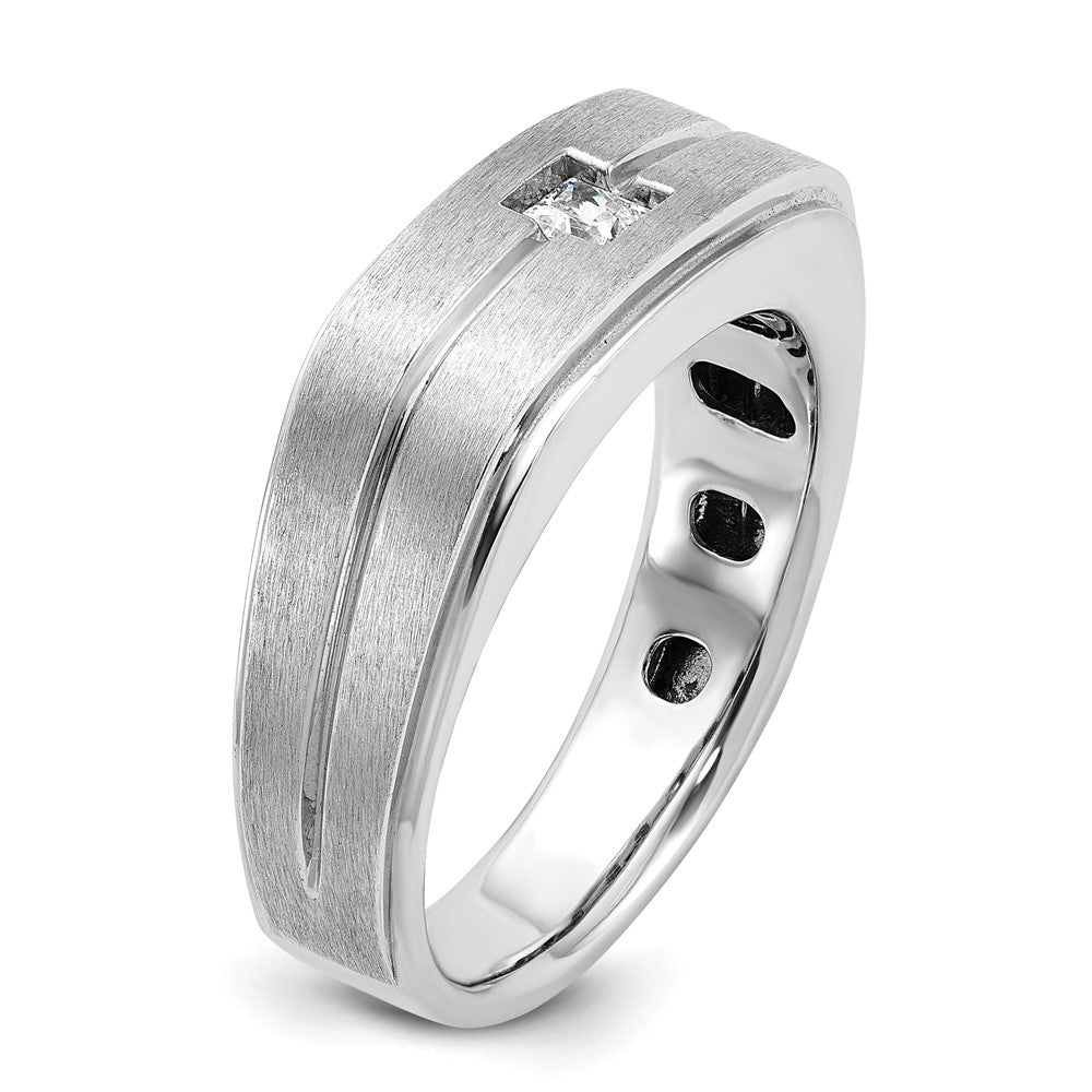 14k White Gold IBGoodman Men's Polished/Satin Diamond Ring Mounting