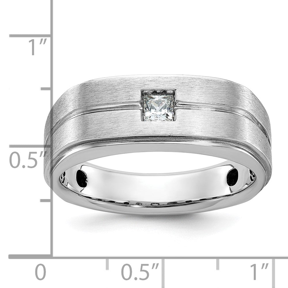14k White Gold IBGoodman Men's Polished/Satin Diamond Ring Mounting