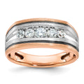 14k White/Rose Gold IBGoodman Men's Polished/Satin 5-Stone Ring Mtg