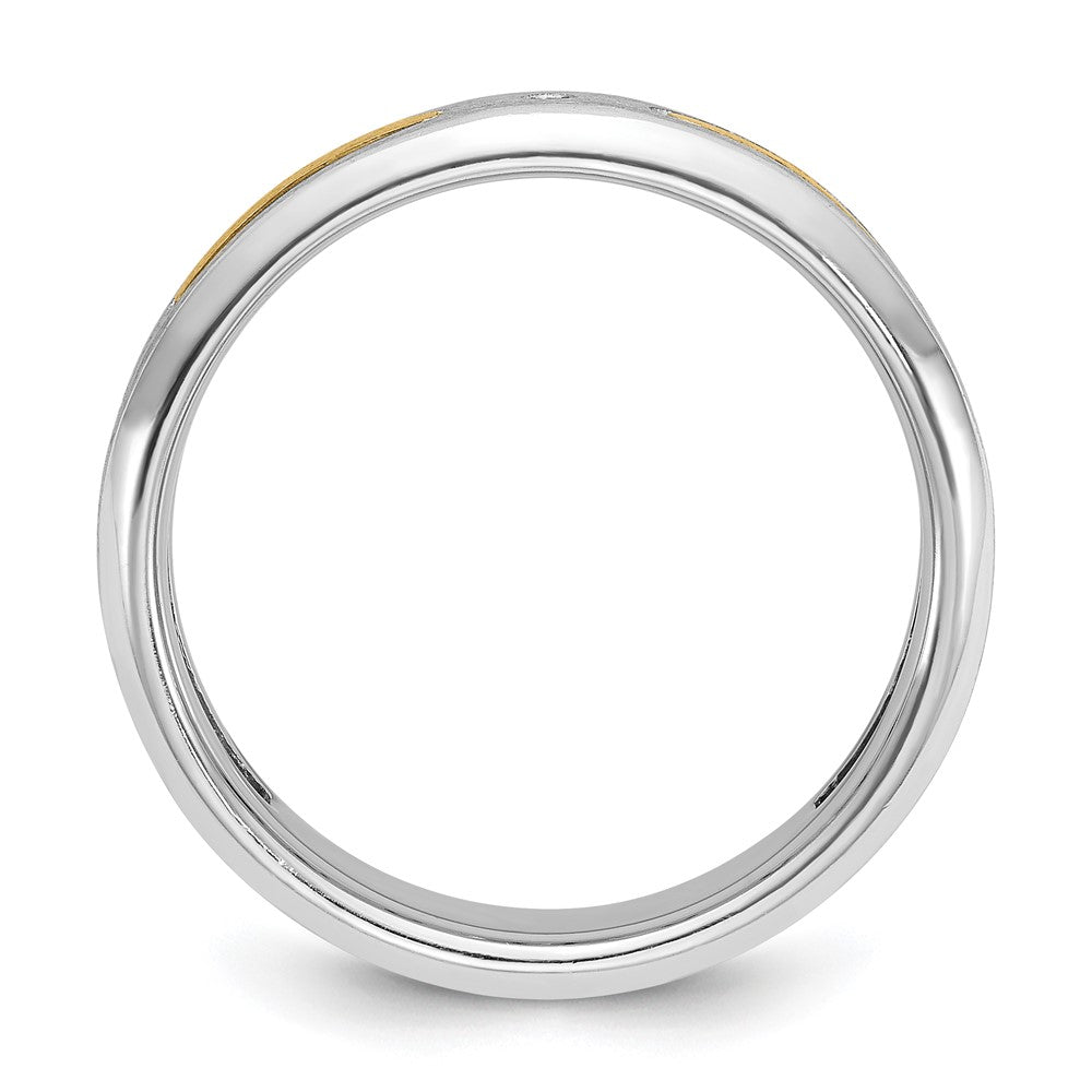 14k Two-tone IBGoodman Men's Polished and Satin Diamond Ring Mounting