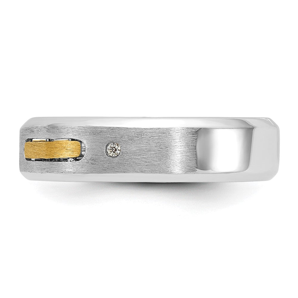 14k Two-tone IBGoodman Men's Polished and Satin Diamond Ring Mounting