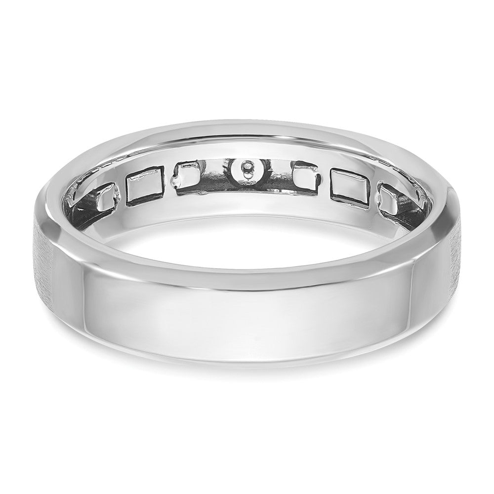 14k Two-tone IBGoodman Men's Polished and Satin Diamond Complete Ring