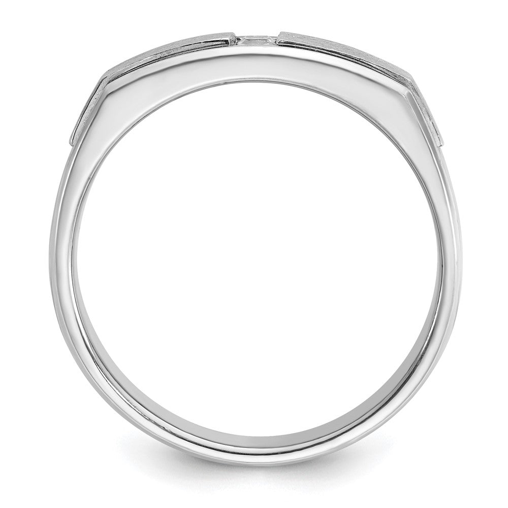 14k White Gold IBGoodman Men's Polished and Satin Ring Mounting