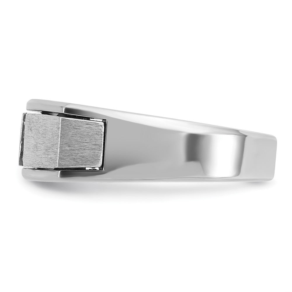 14kw IBGoodman Men's Polished Satin & Antiqued Diamond Ring