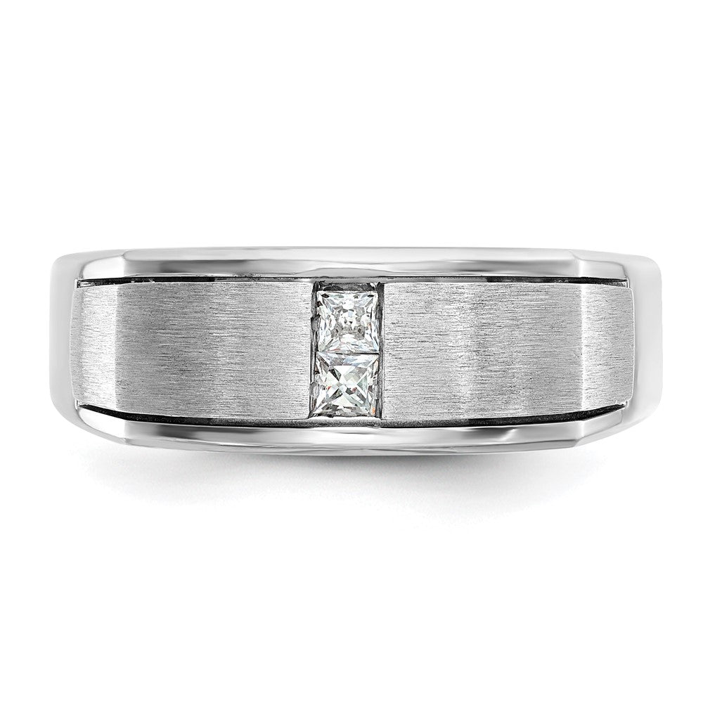 14kw IBGoodman Men's Polished Satin & Antiqued Diamond Ring