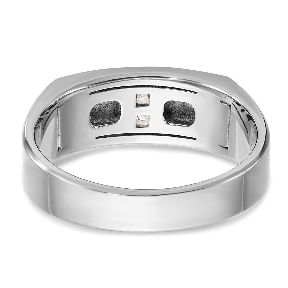14kw IBGoodman Men's Polished Satin & Antiqued Diamond Ring