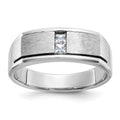 14kw IBGoodman Men's Polished Satin & Antiqued Diamond Ring