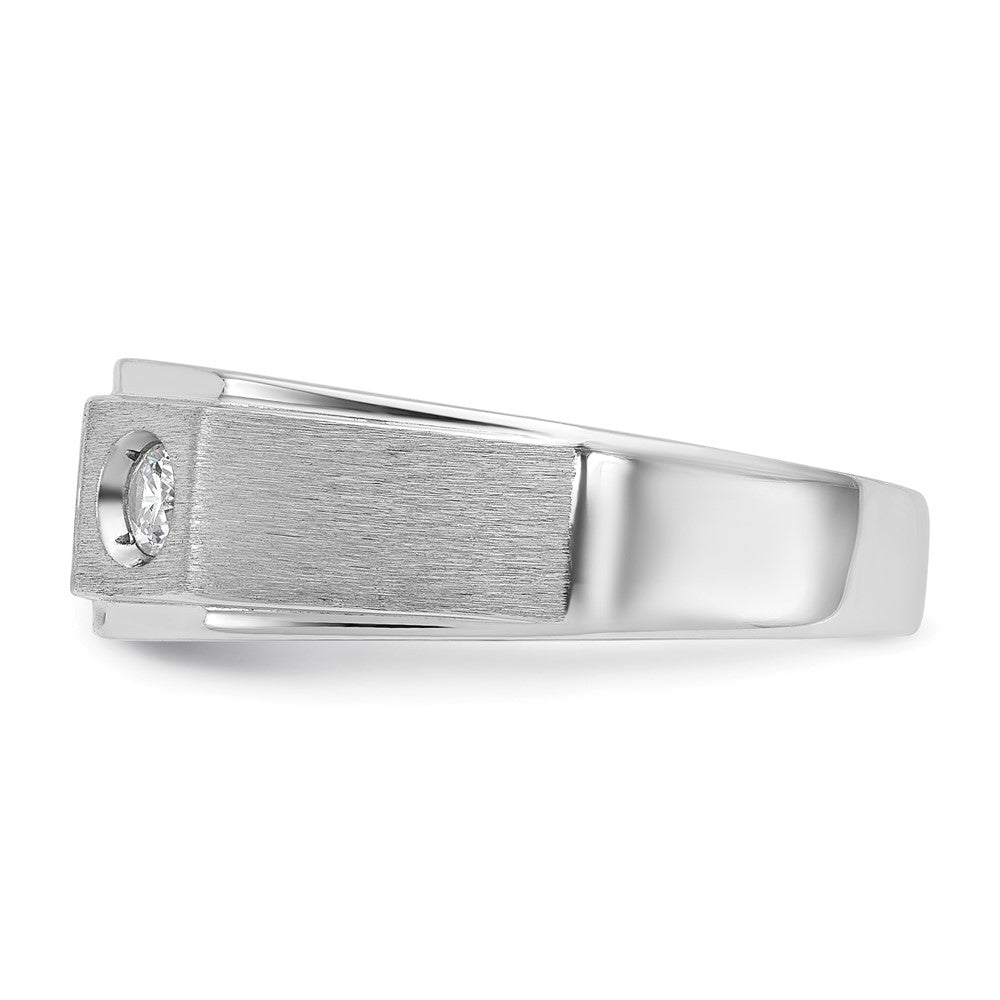 14k White Gold IBGoodman Men's Polished/Satin Diamond Ring Mounting
