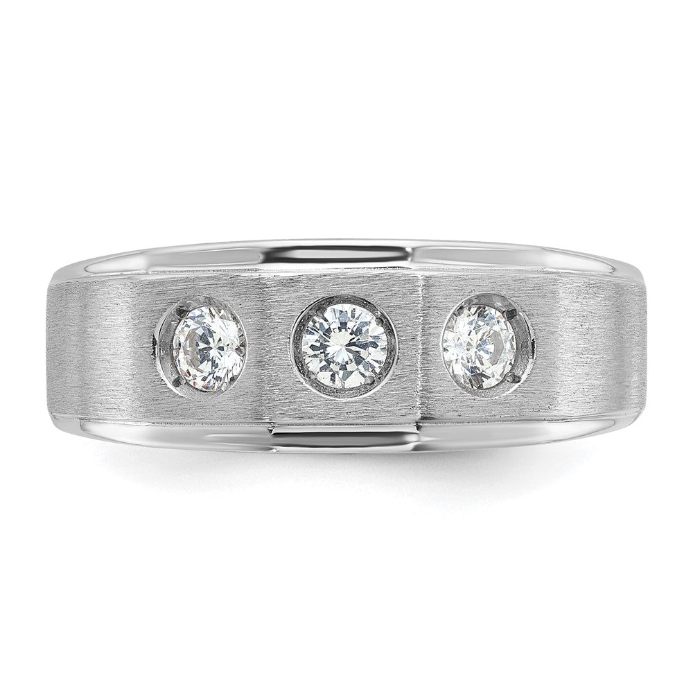 14k White Gold IBGoodman Men's Polished/Satin Diamond Ring Mounting
