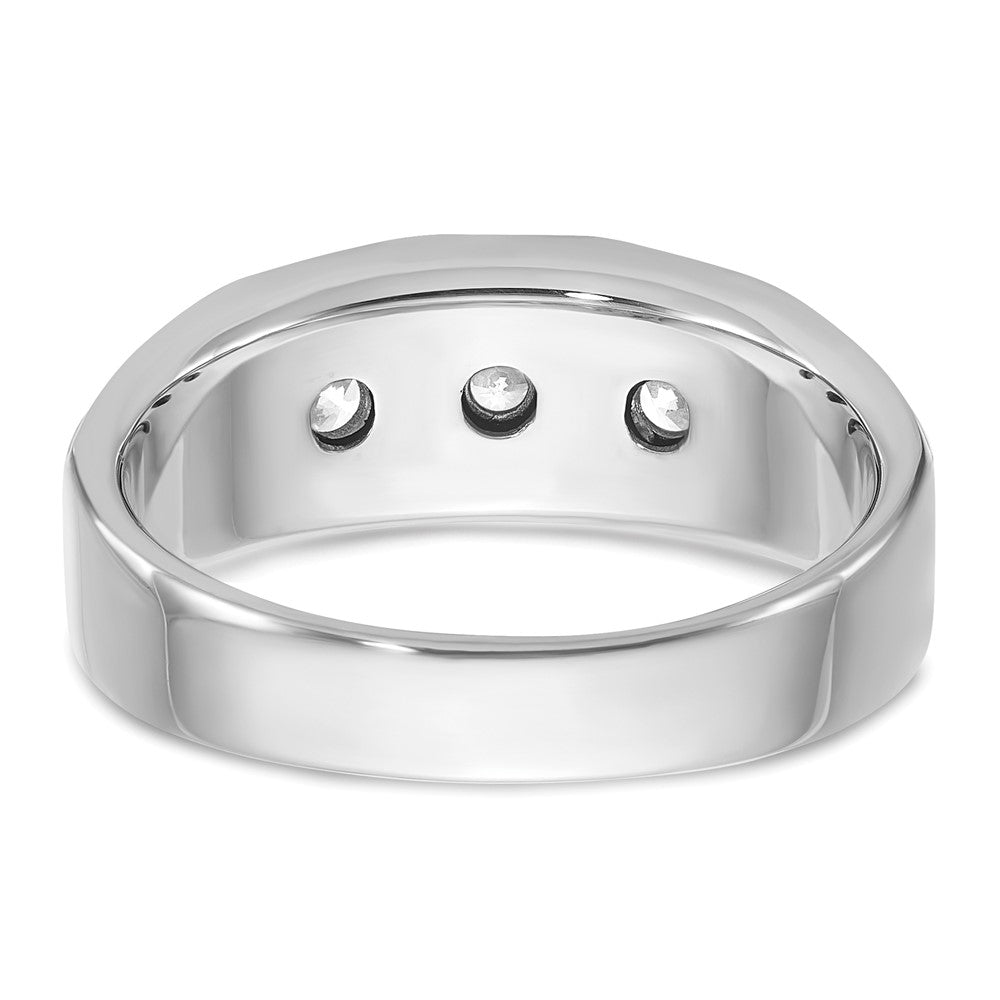 14k White Gold IBGoodman Men's Polished/Satin Diamond Ring Mounting
