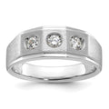 14k White Gold IBGoodman Men's Polished/Satin Diamond Ring Mounting