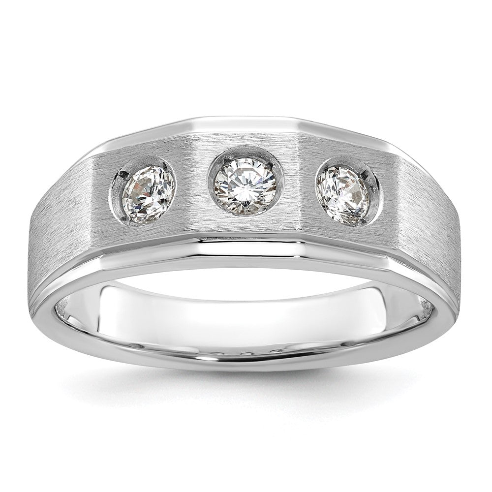 14k White Gold IBGoodman Men's Polished/Satin Diamond Ring Mounting