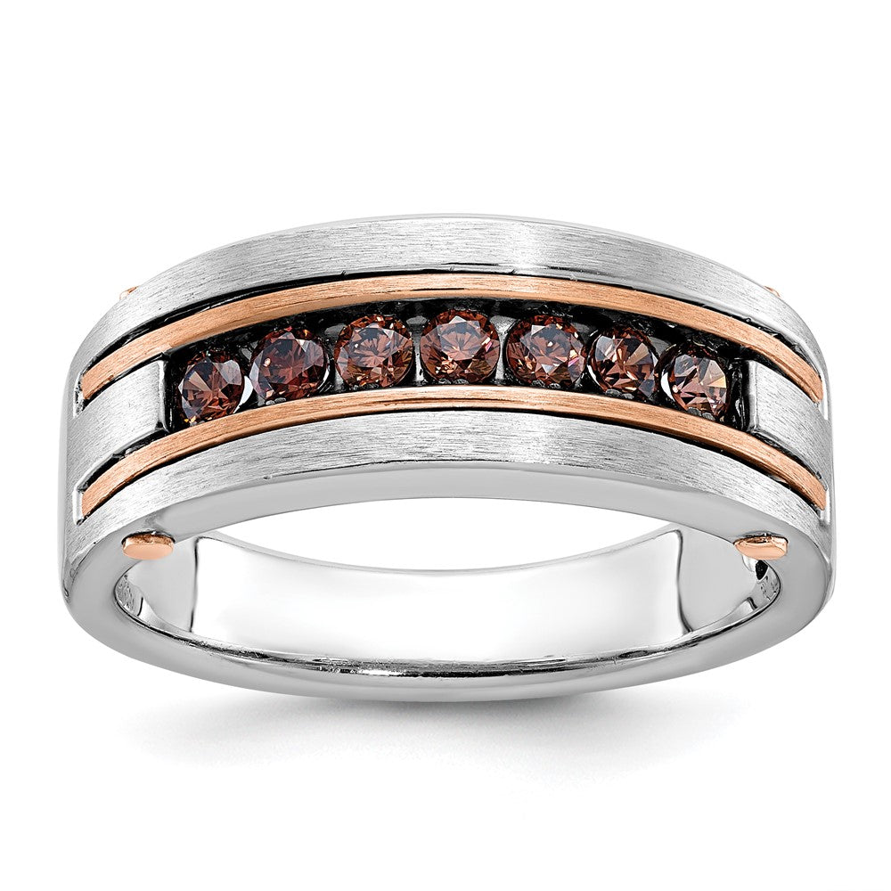 14k White/Rose Gold IBGoodman Men's Polished & Satin Ring Mounting