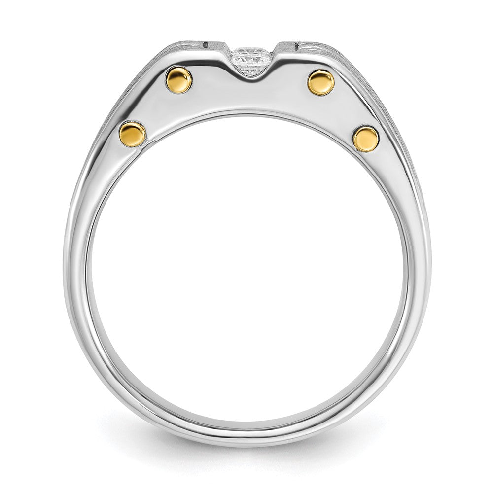 14k Two-tone IBGoodman Men's Polished and Satin Diamond Ring Mounting